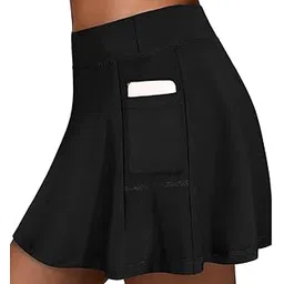 yhomu Fitness Training Yoga Athletic Tennis Skort Soft Lightweight Breathable Simple High Waist Ruffle Workout Skort Exercise Skort for Women-picture-19