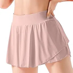 yhomu Fitness Training Yoga Workout Women Tennis Skort Causal Soft Fashion Breathable Lightweight Sports Skort Running Skort with Pocket-picture-35
