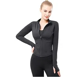YICHEN Women's Yoga Jacket Long Sleeve Slim Fit Casual Yoga Sports Running Tops with Full Zip-picture-48