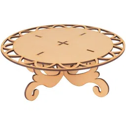 yixt Round PlyWood Cake and Dessert Pedestal Display Stand for Dining Table Wooden Cake Server-picture-47