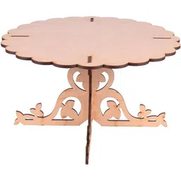 yixt Round PlyWood Cake and Dessert Pedestal Display Stand for Dining Table Wooden Cake Server-picture-33