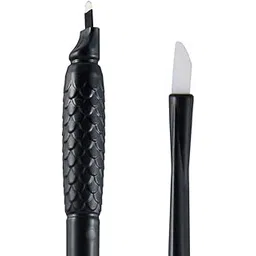 YIZHUO Microblading Disposable Pen, 18U Needle Permanent Makeup Supplies With Pigment Sponge Eyebrow Blades Tattoo Needles (10 pieces/pack) (BLACK)-picture-45