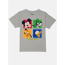 YK Disney Boys Graphic Mickey Mouse Printed Pure Cotton T-shirt-picture-34
