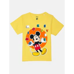 YK Disney Boys Graphic Mickey Mouse Printed Pure Cotton T-shirt-picture-35