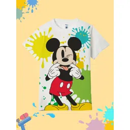 YK Disney Boys Mickey Mouse Printed Round Neck Short Sleeves T-shirt-picture-48