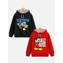 YK Disney Boys Pack Of 2 Mickey Mouse Printed Hooded Sweatshirt-picture-18