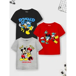 YK Disney Boys Pack Of 3 Graphic Printed Cotton T-shirt-picture-50
