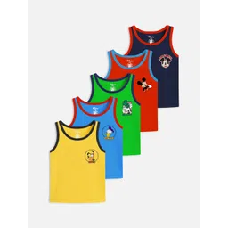 YK Disney Boys Pack Of 5 Printed Basic Vests-picture-30