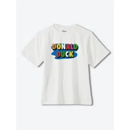 YK Disney Boys Typography Donald Duck Printed Applique T-shirt-picture-41