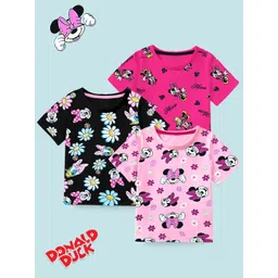 YK Disney Girls 3 Minnie Mouse Printed Applique T-shirt-picture-14