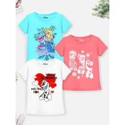 YK Disney Girls 3 Printed Applique T-shirt-picture-21