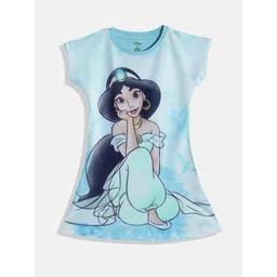 YK Disney Girls Blue & Beige Jamine Print A-Line Dress-picture-25
