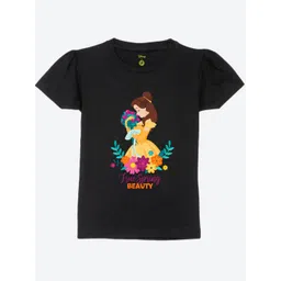 YK Disney Girls Graphic Printed Round Neck Cotton T-shirt-picture-17