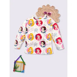 YK Disney Girls Long Sleeves Disney Princess Printed Cotton T-Shirt-picture-35