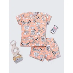 YK Disney Girls Mickey Mouse Printed T-shirt with Shorts-picture-42