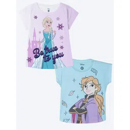 YK Disney Girls Pack of 2 Graphic Printed Round Neck Top-picture-21