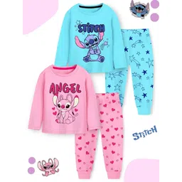 YK Disney Girls Pack Of 2 Printed Long Sleeves T-shirt With Pyjamas-picture-15