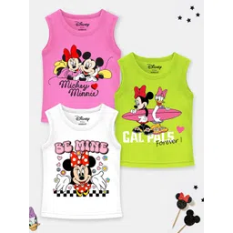 YK Disney Girls Pack of 3 Graphic Printed Cotton T-shirt-picture-20