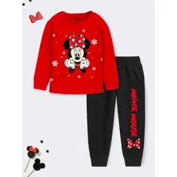 YK Disney Girls Printed Round Neck Long Sleeves T-shirt With Trousers-picture-25