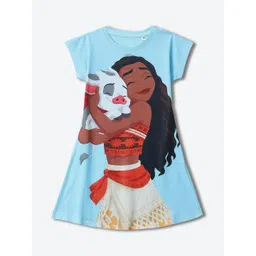 YK Disney Girls Printed Round Neck Short Sleeves A-Line Dress-picture-23