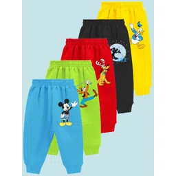 YK Disney Pack Of 5 Kids Printed Mid-Rise Regular-Fit Joggers Lounge Pants-picture-34