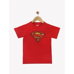 YK Justice League Boys Red Superman Printed T-shirt-picture-24