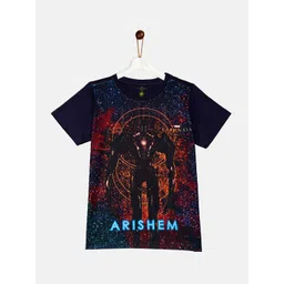 YK Marvel Boys Navy Blue Printed T-shirt-picture-37