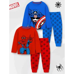 YK Marvel Boys Pack Of 2 Printed T-shirts With Pyjamas-picture-54