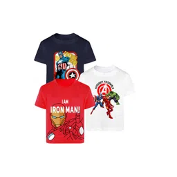 YK Marvel Boys Pack of 3 Avengers Bio Finish Graphic Printed Round Neck Cotton T-shirts-picture-50