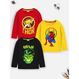 YK Marvel Boys Pack of 3 Graphic Printed T-shirt-picture-23