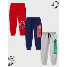 YK Marvel Boys Pack Of 3 Red,Blue & Grey Printed Joggers-picture-31