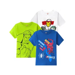 YK Marvel Boys Pack of 3 Spider-Man Bio Finish Graphic Printed Round Neck Cotton T-shirts-picture-58