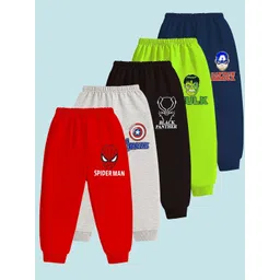 YK Marvel Boys Pack Of 5 Printed Mid-Rise Joggers-picture-36