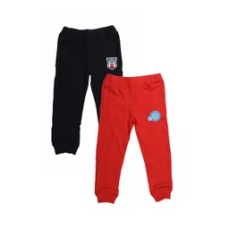 YK Marvel Boys Set of 2 Multi Solid Slim-Fit Joggers with Avengers Print Detail-picture-29