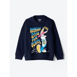 YK Warner Bros Kids Humour and Comic Bugs Bunny Printed Pullover Sweatshirt-picture-42
