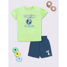 YK X Minute Mirth Boys Bugs Bunny Printed Pure Cotton T-shirt with Shorts-image-36