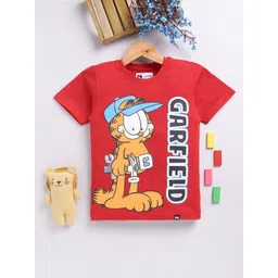 YK X Minute Mirth Boys Garfield Graphic Printed Pure Cotton T-shirt-image-14