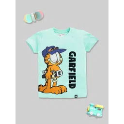 YK X Minute Mirth Boys Garfield Printed Pure Cotton T-shirt-image-10