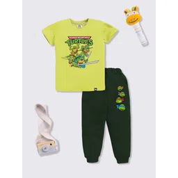 YK X Minute Mirth Boys Mutant Ninja Turtles Printed Pure Cotton T-shirt With Joggers-picture-42