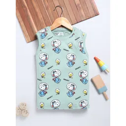 YK X Minute Mirth Boys Snoopy Printed Sleeveless Pure Cotton T-shirt-picture-28