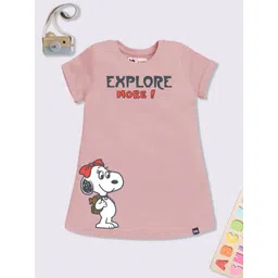 YK X Minute Mirth Girls Peanuts Printed Pure Cotton T-shirt Dress-picture-14