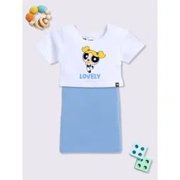 YK X Minute Mirth Girls PowerPuff Girls Print Dress with T-shirt-picture-39