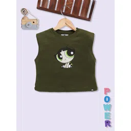 YK X Minute Mirth Girls Powerpuff Girls Printed Cotton Tank Crop Top-picture-37