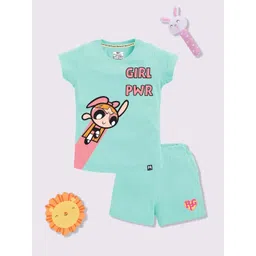 YK X Minute Mirth Girls Powerpuff Girls Printed Pure Cotton Clothing Set-picture-10