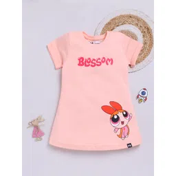 YK X Minute Mirth Girls Powerpuff Girls Printed Pure Cotton T-shirt Dress image 1