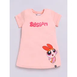 YK X Minute Mirth Girls Powerpuff Girls Printed Pure Cotton T-shirt Dress image 2