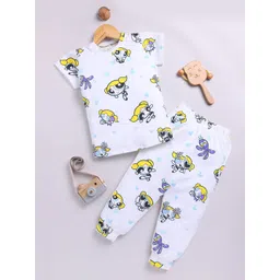 YK X Minute Mirth Girls Powerpuff Girls Printed Pure Cotton T-shirt with Joggers-picture-33