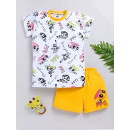 YK X Minute Mirth Girls Powerpuff Girls Printed Pure Cotton T-shirt with Shorts-picture-16