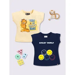 YK X Minute Mirth Girls Set of 2 Garfield Printed T-shirts-picture-30