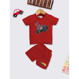 YK X Minute Mirth Infant Boys Hot Wheels Printed Pure Cotton T-shirt with Shorts-picture-52